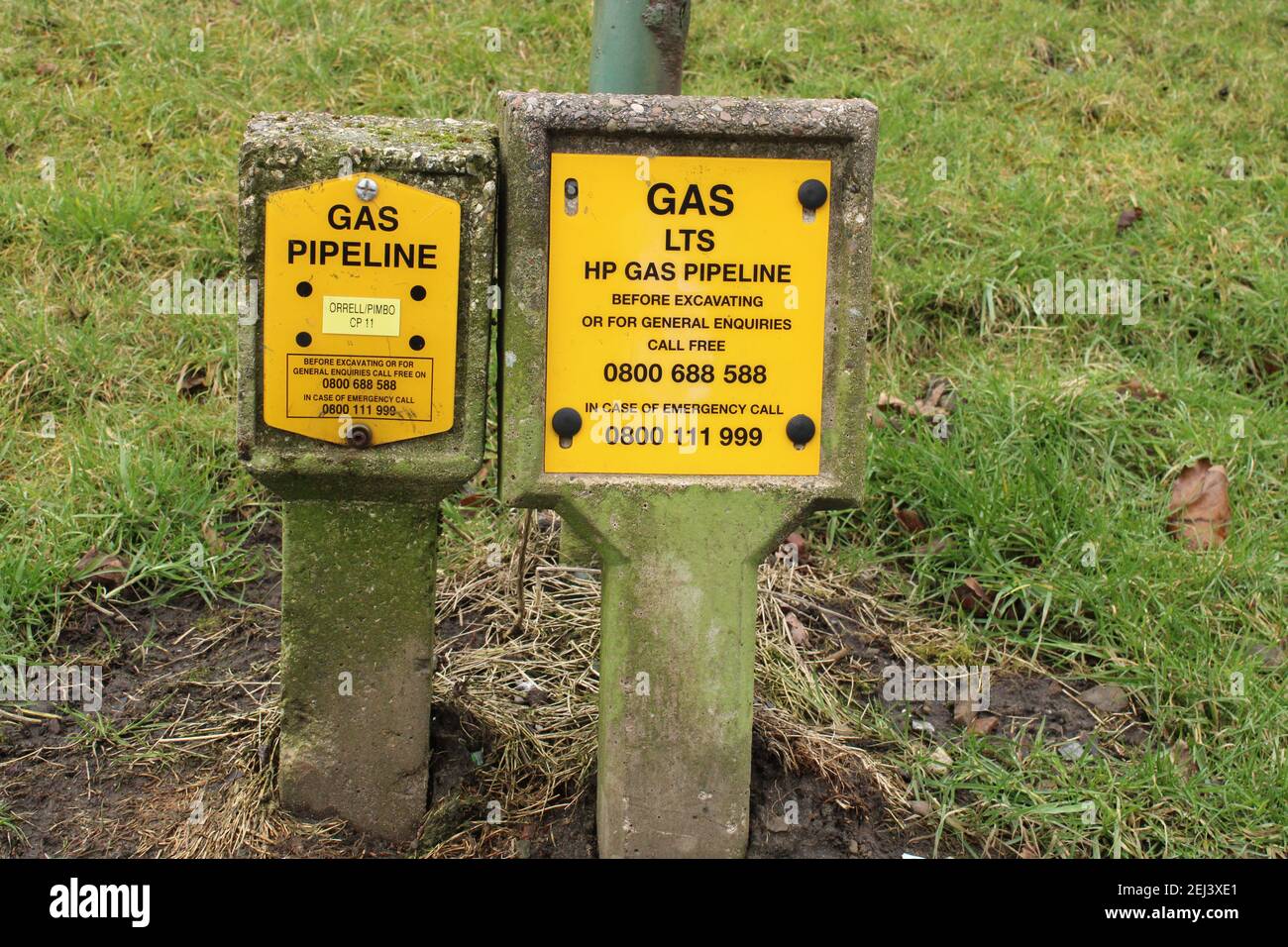 lts, marqueurs pour pipelines de gaz Royaume-Uni Banque D'Images