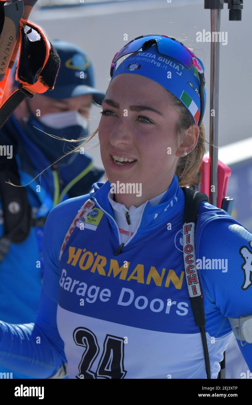 2/21/2021 - VITTOZZI Lisa ITA lors des Championnats du monde 2021 de l'IBU Biathlon - femmes 12,5 km Mass Start, Biathlon à Pokljuka, Italie, février 21 2021 (photo par IPA/Sipa USA) Banque D'Images