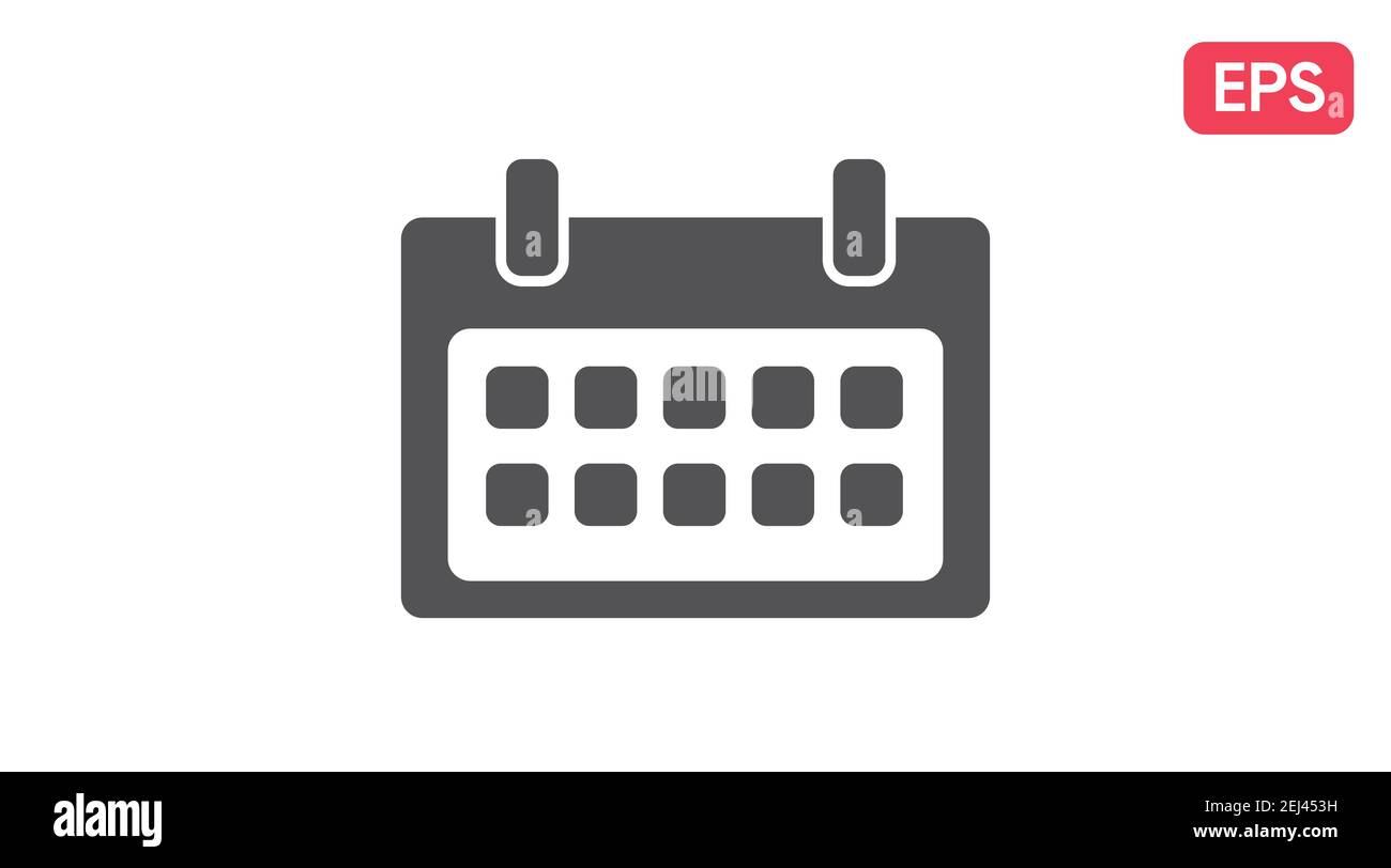 Icône Calendrier. Vecteur Noir et blanc isolé Illustration d'un calendrier Illustration de Vecteur
