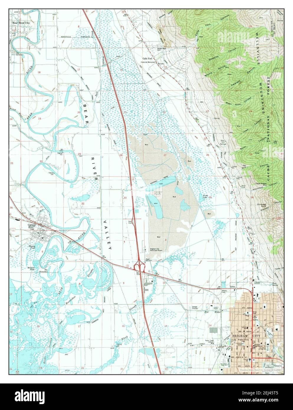 Carte de la ville de brigham, utah Banque d'images détourées Alamy