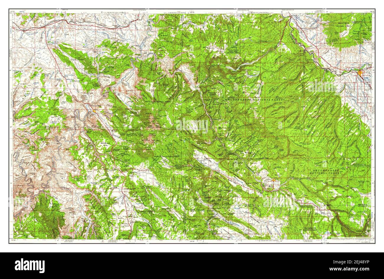 Moab, Utah, carte 1960, 1:250000, États-Unis d'Amérique par Timeless Maps, données U.S. Geological Survey Banque D'Images