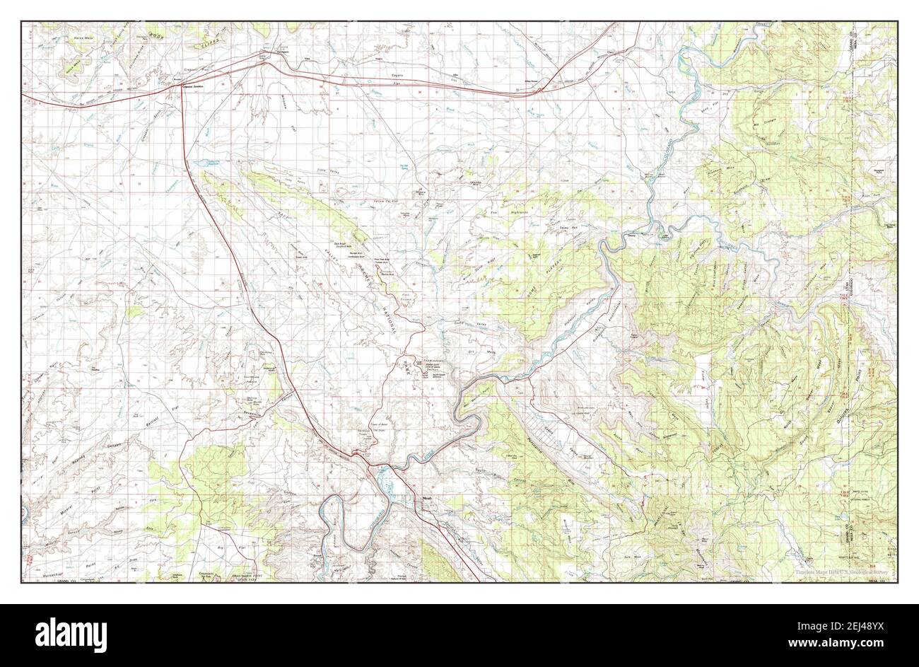 Moab, Utah, carte 1983, 1:100000, États-Unis d'Amérique par Timeless Maps, données U.S. Geological Survey Banque D'Images