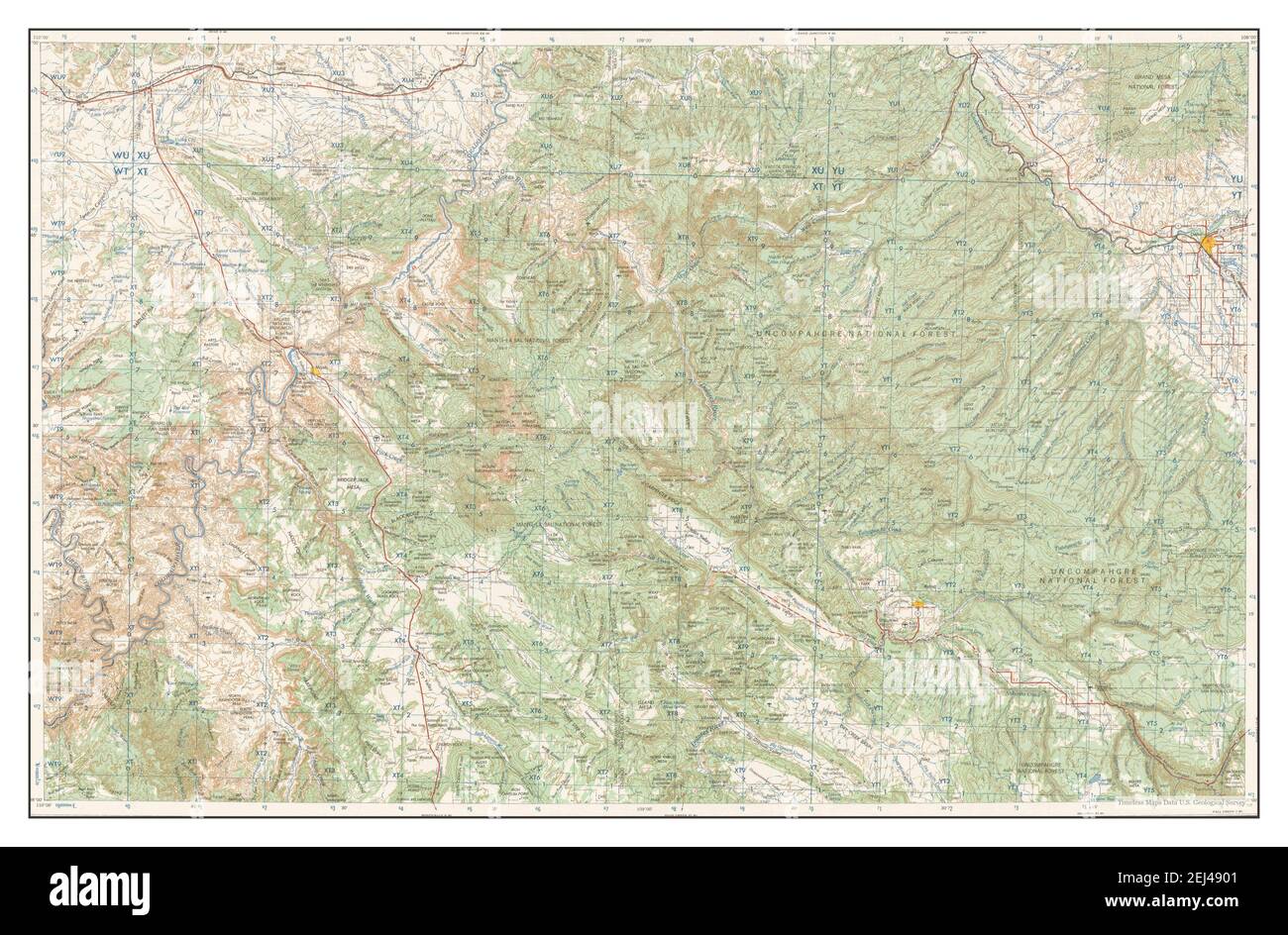 Moab, Utah, carte 1959, 1:250000, États-Unis d'Amérique par Timeless Maps, données U.S. Geological Survey Banque D'Images