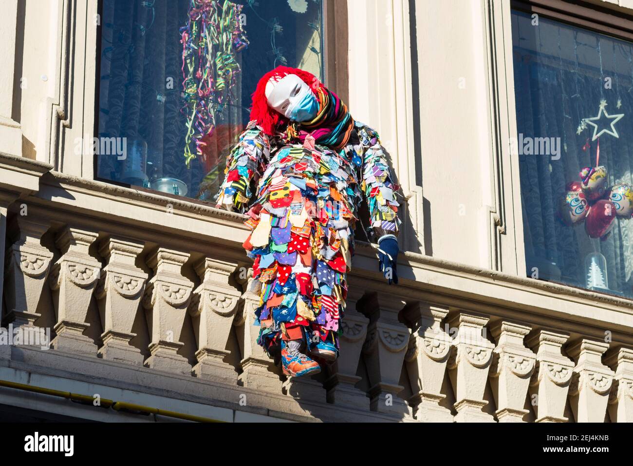 Nubbel sur la façade d'un pub à Nippes, Carnaval de Cologne, Cologne, Rhénanie-du-Nord-Westphalie, Allemagne Banque D'Images