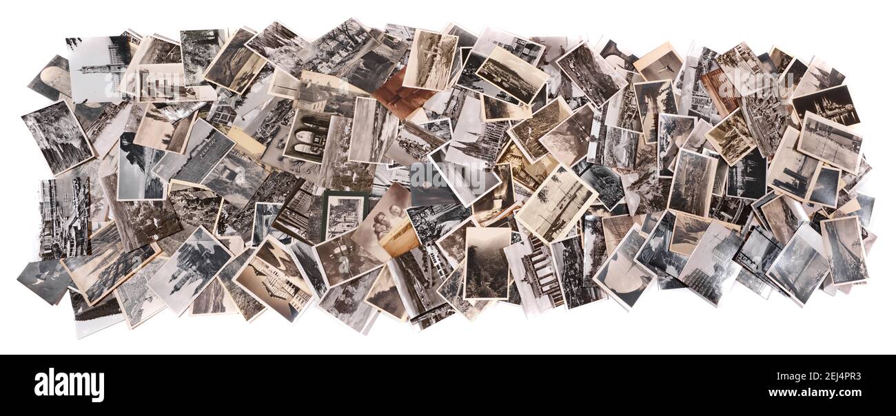 Cartes postales vintage isolées sur fond blanc Banque D'Images