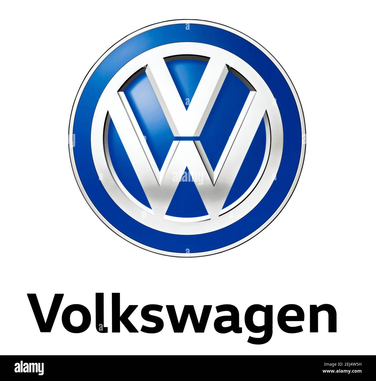 Logo de la marque automobile VW, Volkswagen, espace libre sur fond blanc Banque D'Images