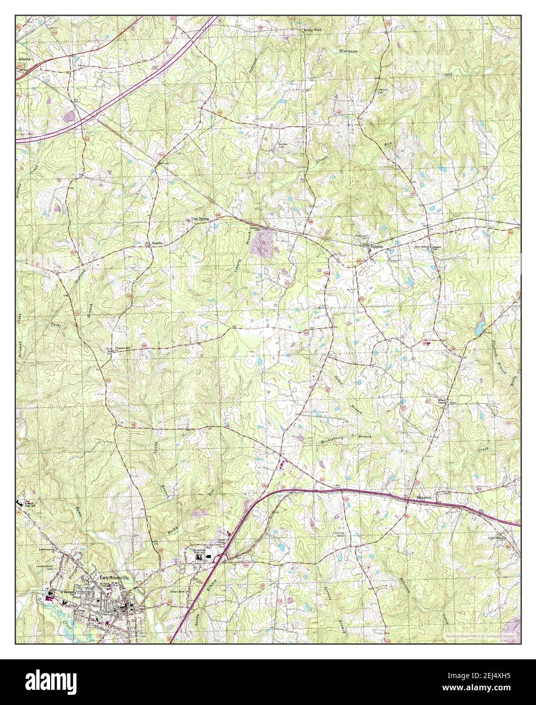 Lawrenceville, Virginie, carte 1997, 1:24000, États-Unis d'Amérique par Timeless Maps, données U.S. Geological Survey Banque D'Images