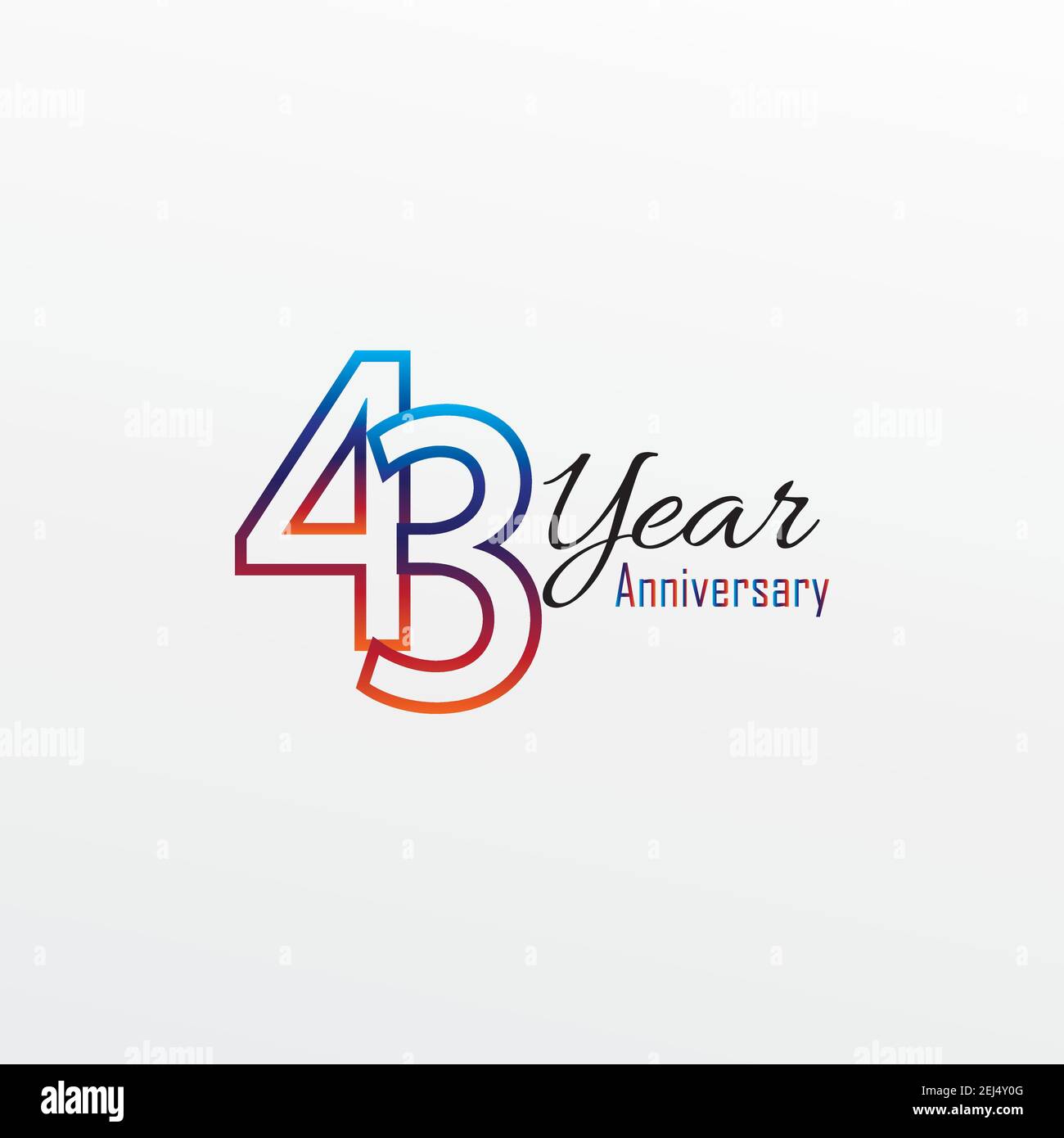 43 Ans Anniversaire Celebration Bleu Couleurs Comique Design Logotype Logo Anniversaire Isole Sur Fond Blanc Image Vectorielle Stock Alamy