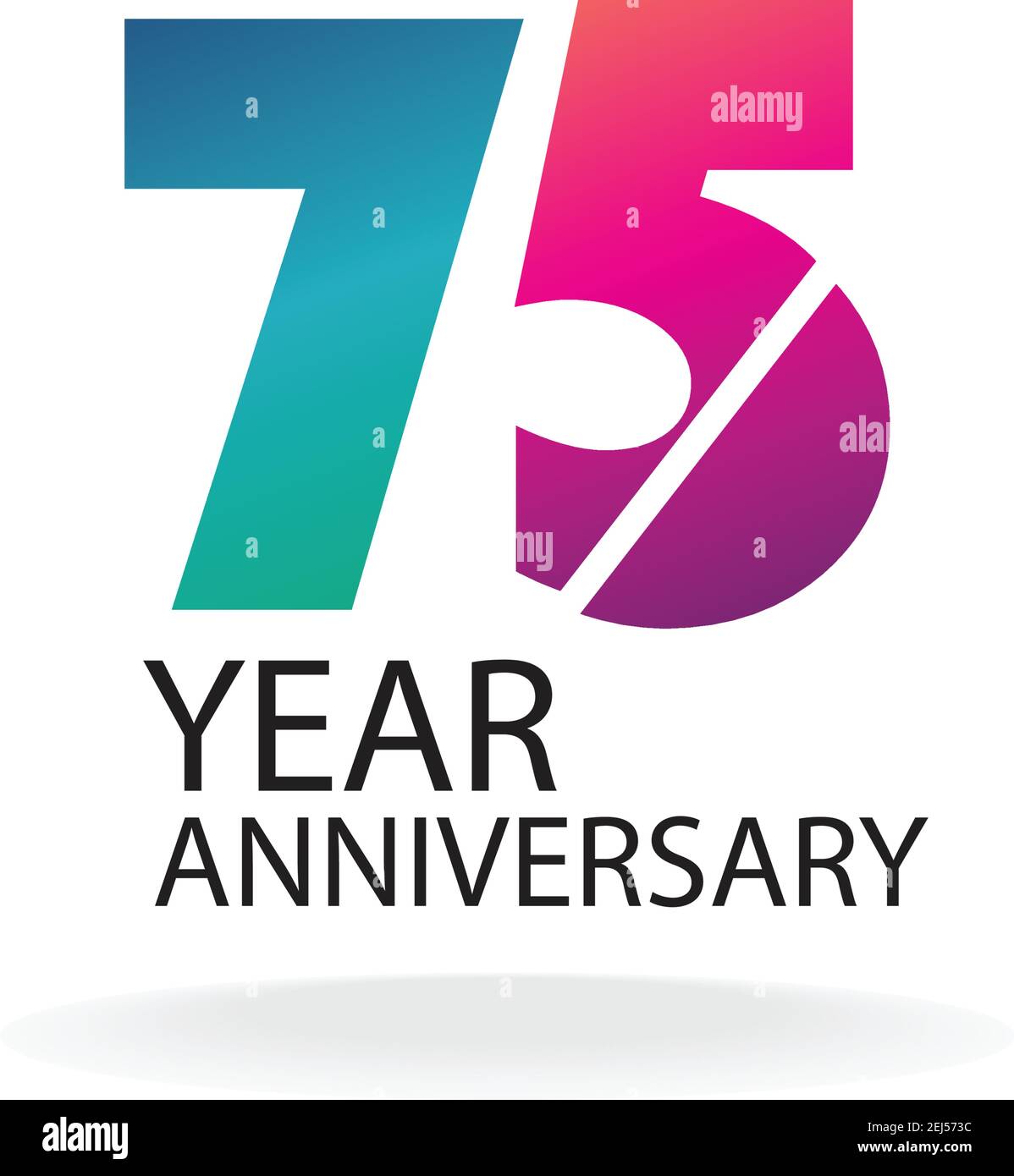 Invitation A L Anniversaire De 75 Ans Carte De Vœux Modele D Affiche Numero De Style De Coupe De Papier En Couches Anniversaire Vector Image Vectorielle Stock Alamy