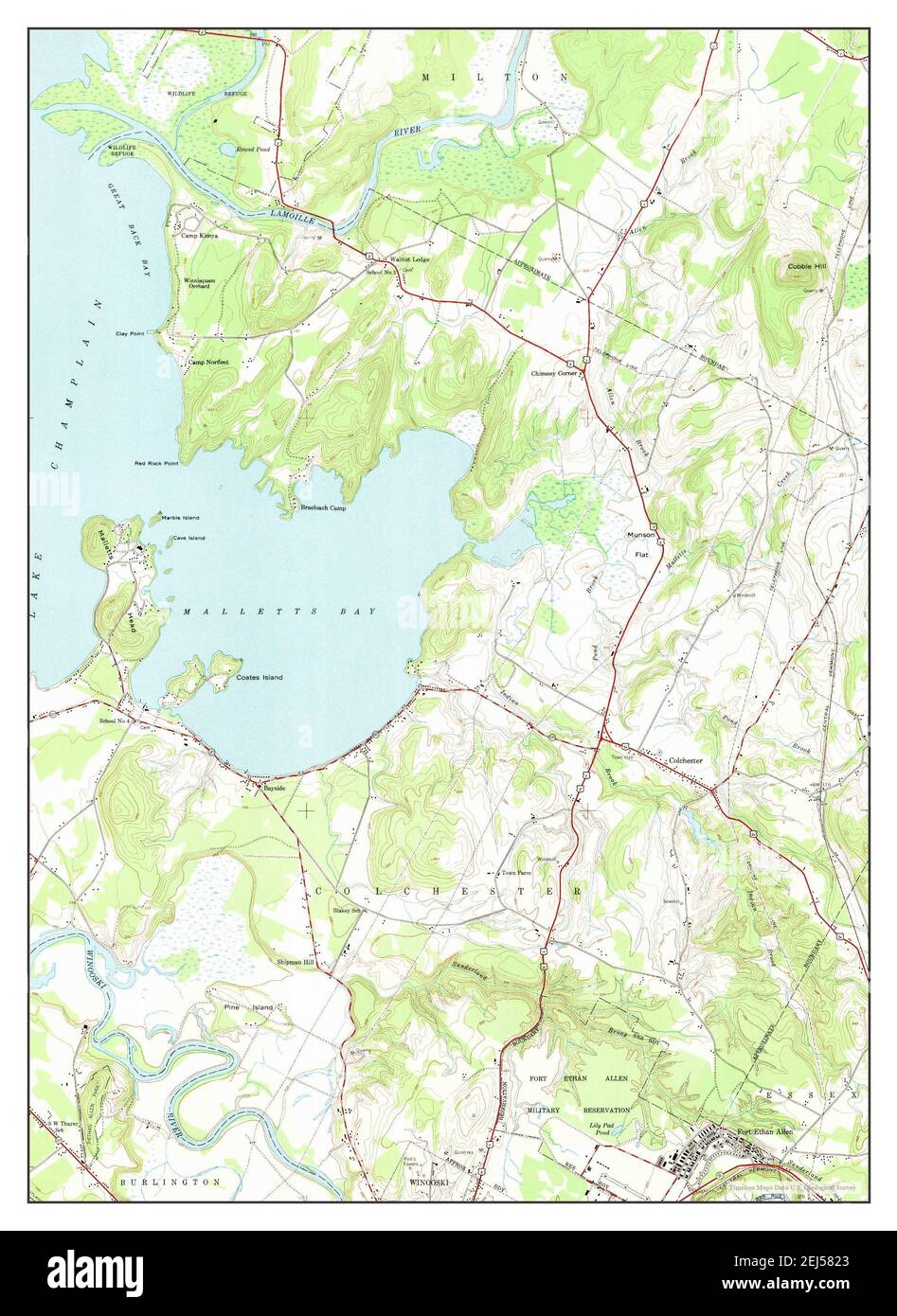 Fort Ethan Allen, Vermont, carte 1948, 1:24000, États-Unis d'Amérique par Timeless Maps, données U.S. Geological Survey Banque D'Images