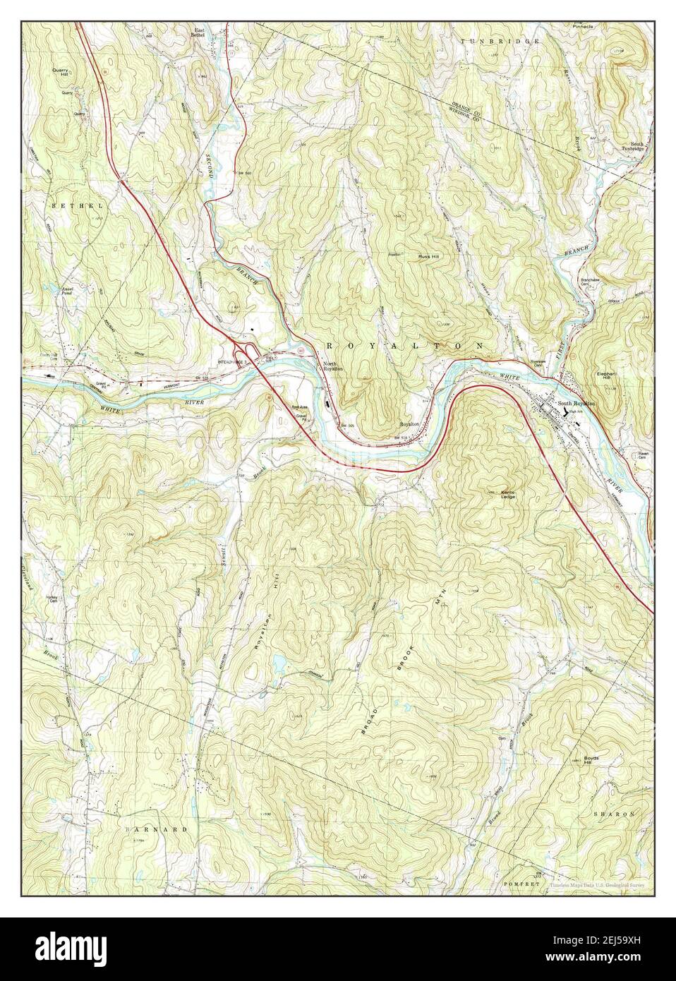 South Royalton, Vermont, carte 1981, 1:24000, États-Unis d'Amérique par Timeless Maps, données U.S. Geological Survey Banque D'Images