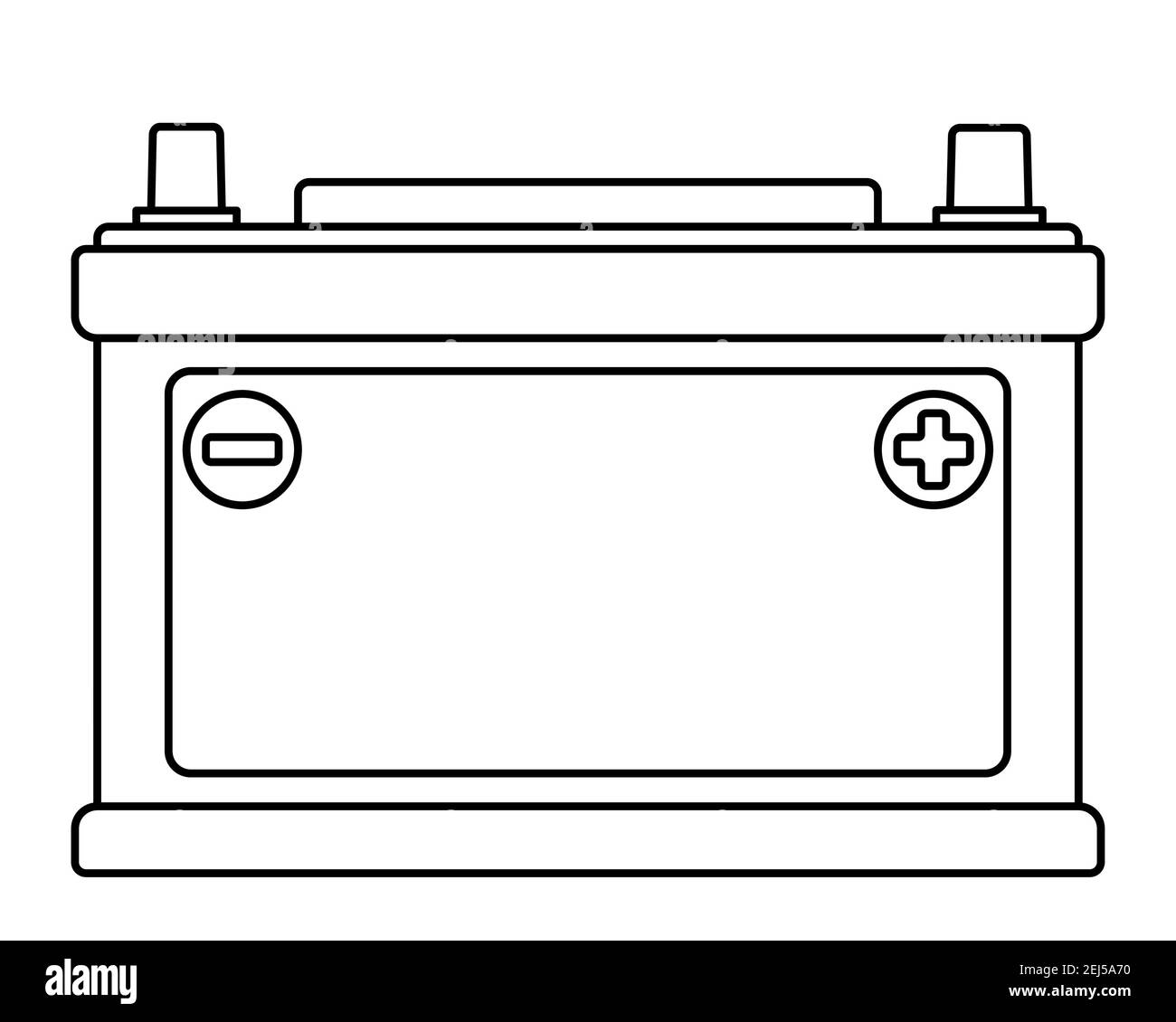 Illustration de l'icône de contour de batterie automobile Illustration de Vecteur