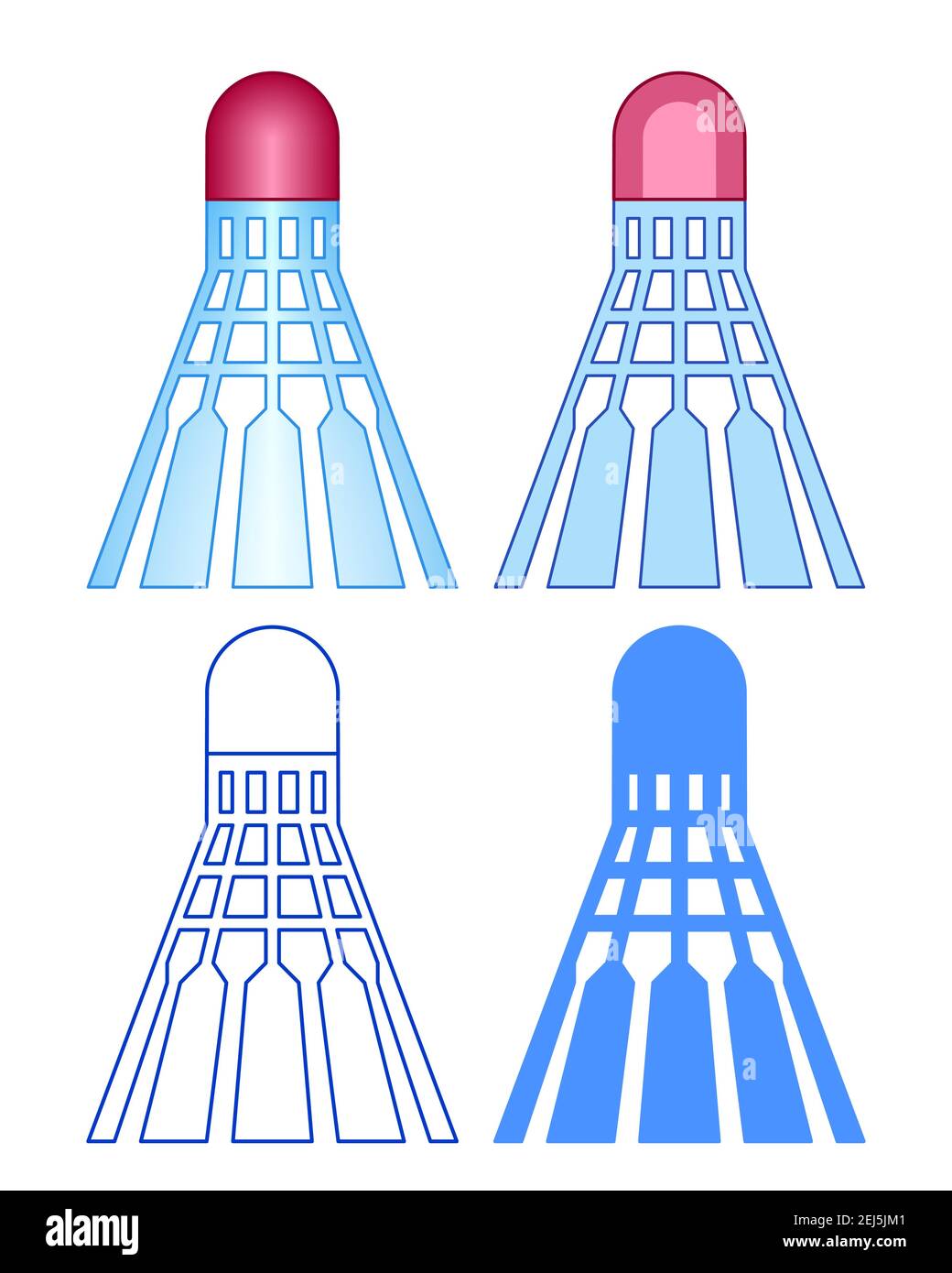 Illustration de l'ensemble abstrait de shuttlecock de badminton Illustration de Vecteur