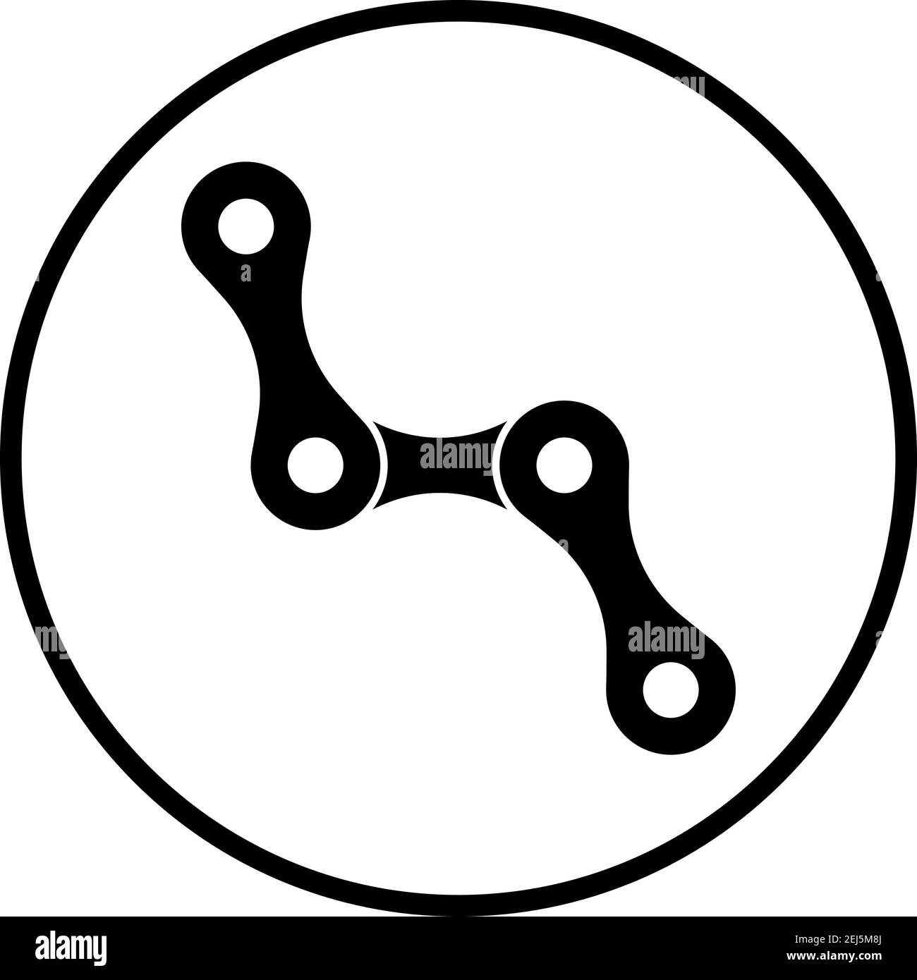 Icône de la chaîne de vélo. Conception de pochoir à cercle fin. Illustration vectorielle. Illustration de Vecteur