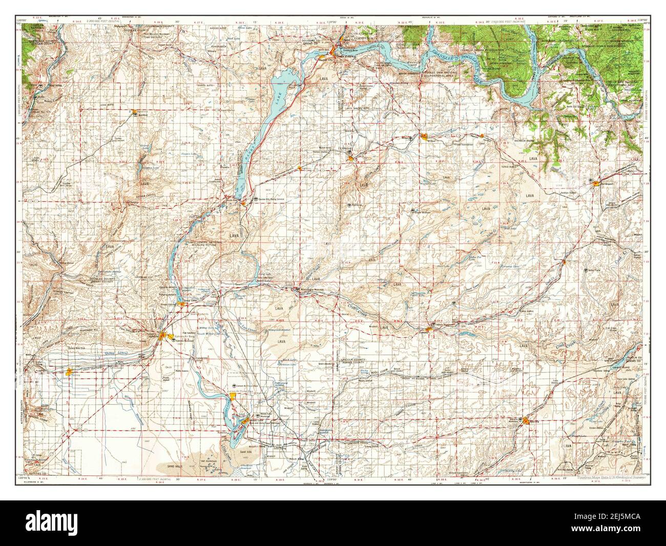 Ritzville washington carte Banque d'images détourées Alamy