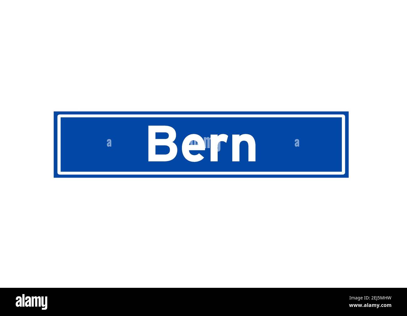 Panneau de nom de la place hollandaise isolée de Berne. Signe de la ville depuis les pays-Bas. Banque D'Images