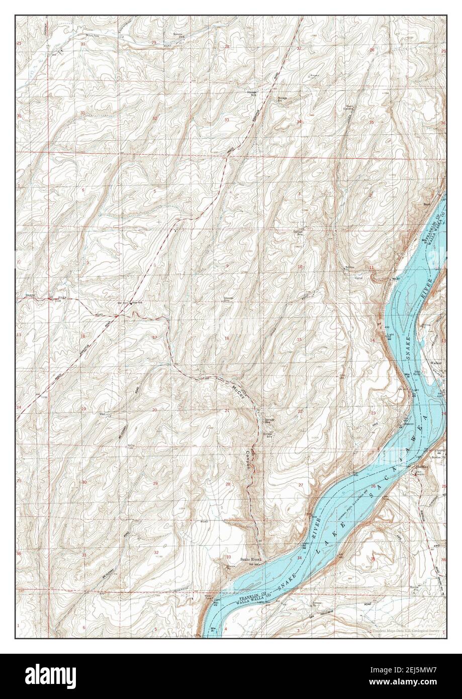Snake River, Washington, carte 1991, 1:24000, États-Unis d'Amérique par Timeless Maps, données U.S. Geological Survey Banque D'Images