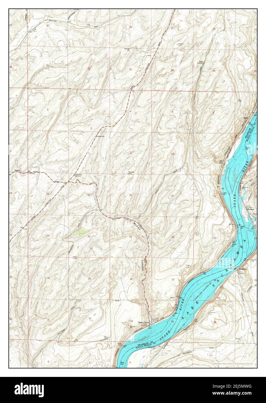 Snake River, Washington, carte 1966, 1:24000, États-Unis d'Amérique par Timeless Maps, données U.S. Geological Survey Banque D'Images