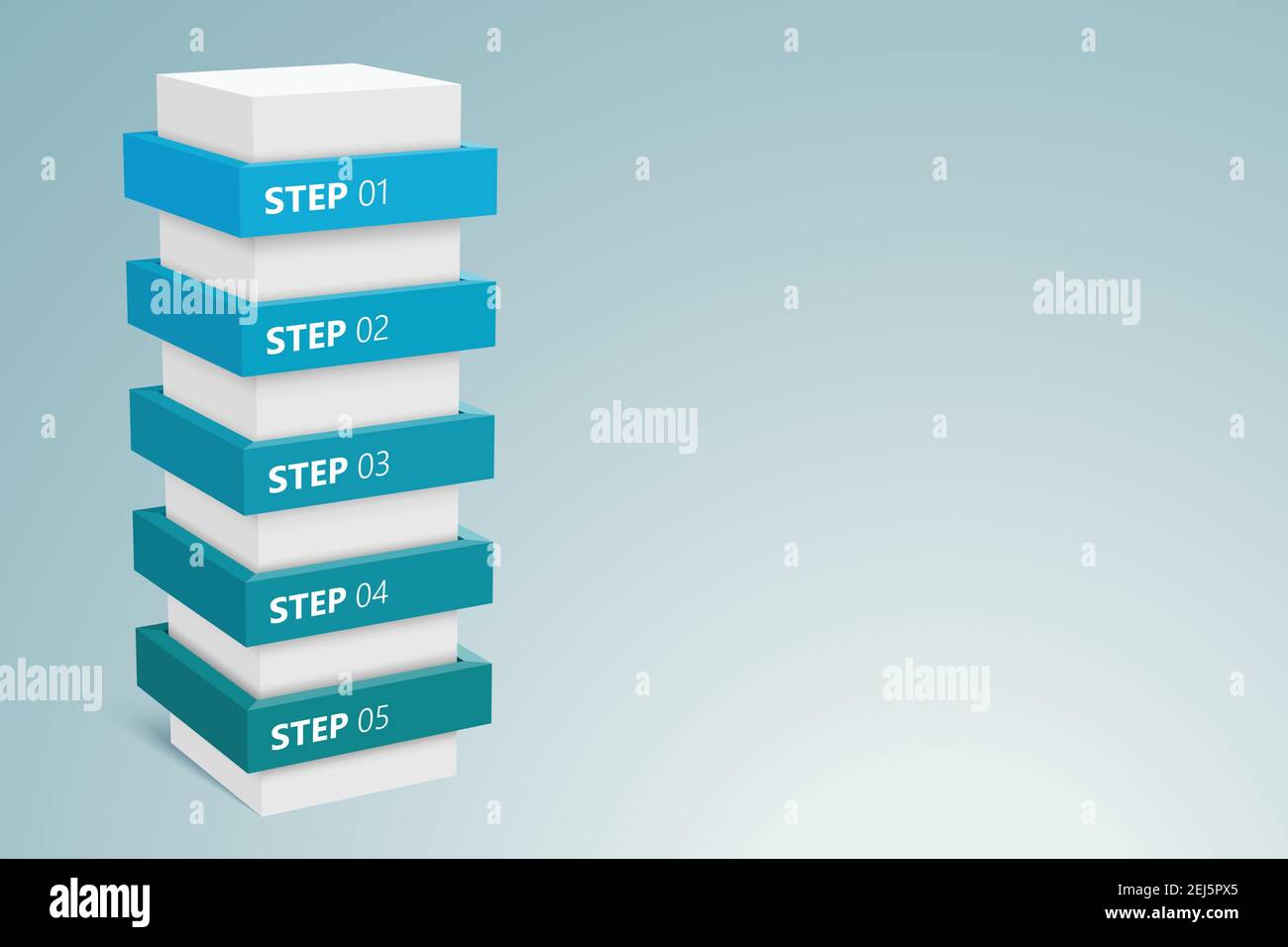 Colonne de l'infographie avec 5 étapes 2 Illustration de Vecteur