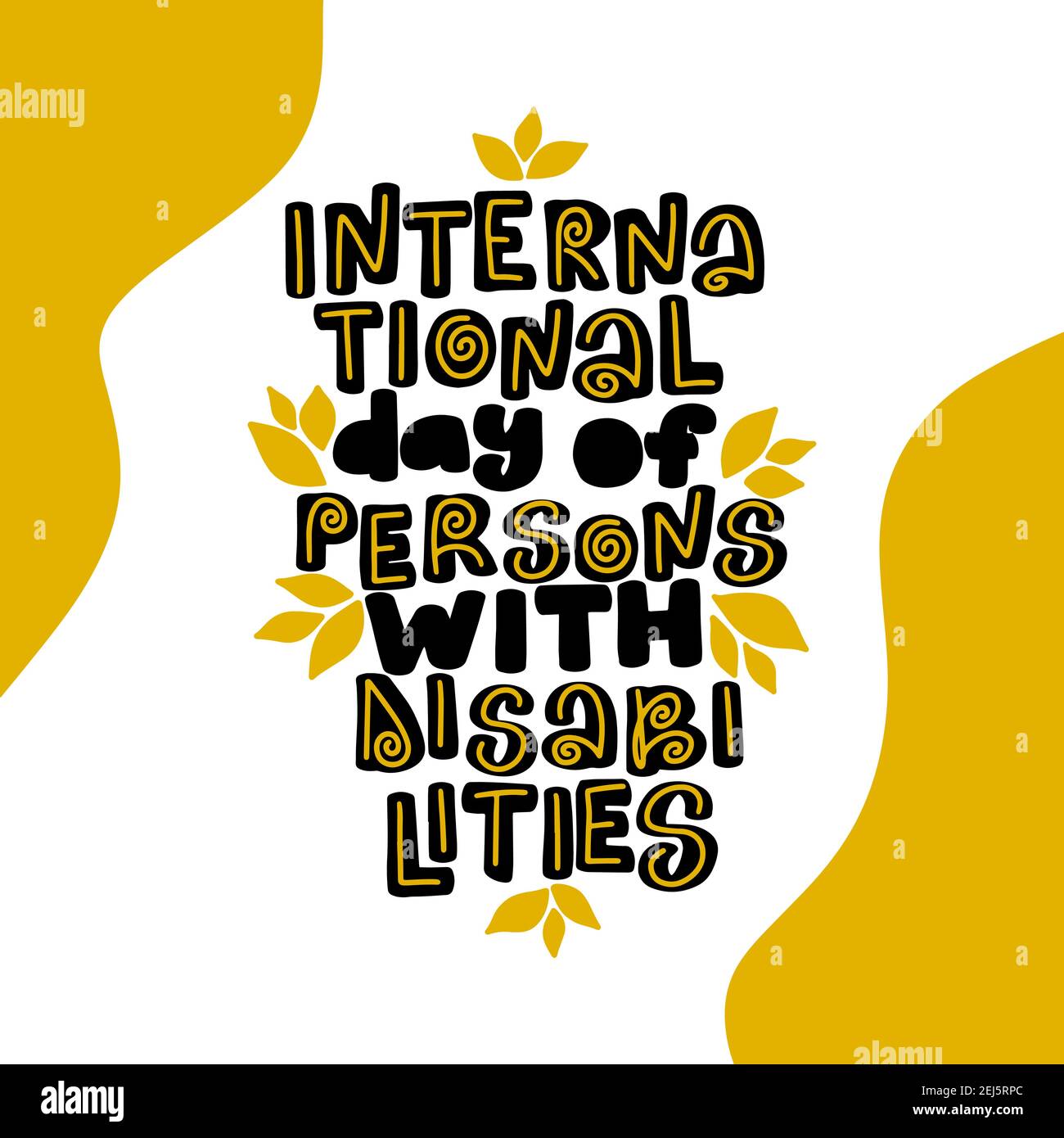 Journée internationale des personnes handicapées calligraphie lettrage à la main Illustration de Vecteur