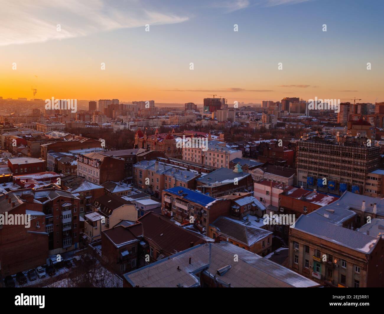 Vue aérienne du centre-ville historique de Rostov-sur-le-Don. Banque D'Images