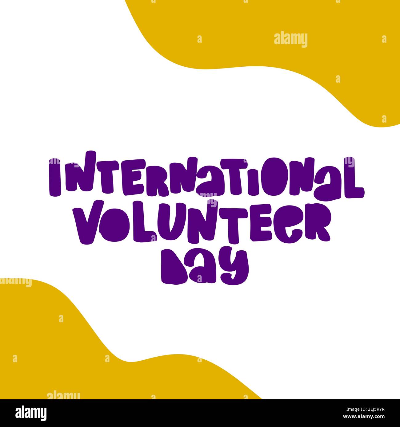 Lettre vectorielle dessinée à la main pour l'affiche de la Journée internationale des bénévoles Illustration de Vecteur