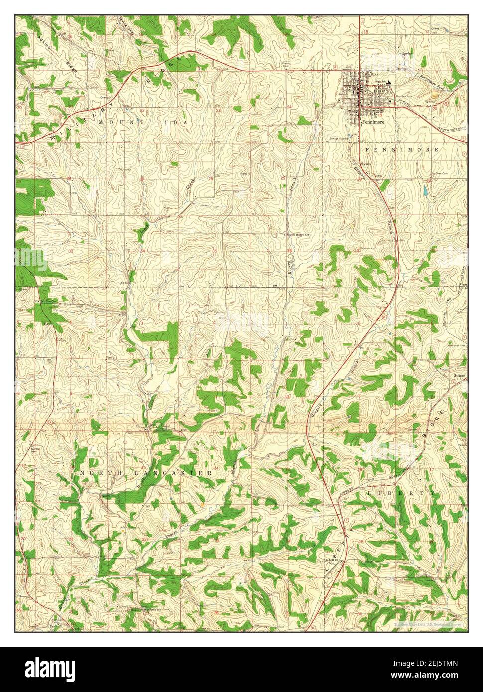 Carte du wisconsin de fennimore Banque de photographies et d’images à