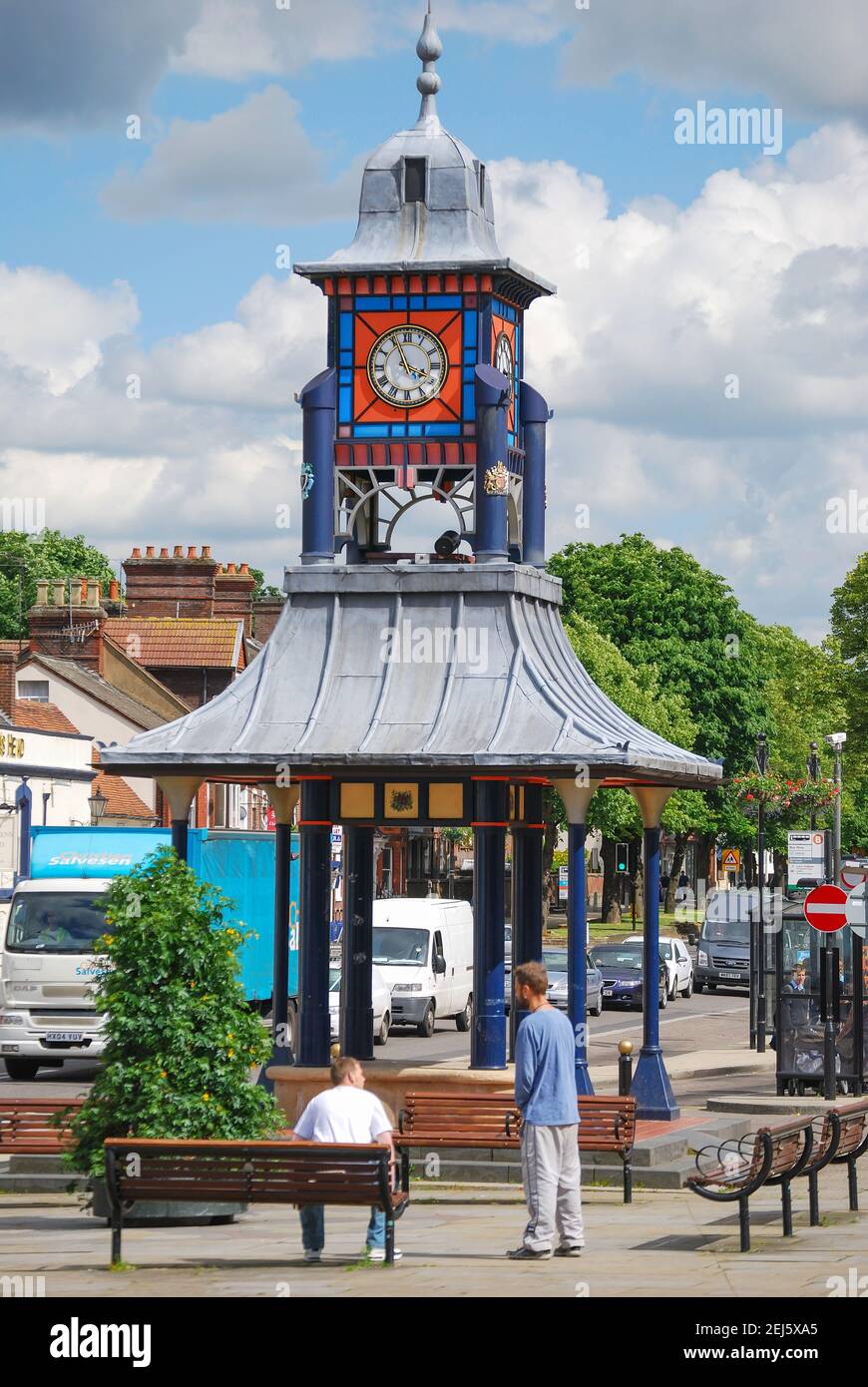 L'horloge du marché, Ashton, carrés, Dunstable Bedfordshire, Angleterre, Royaume-Uni Banque D'Images