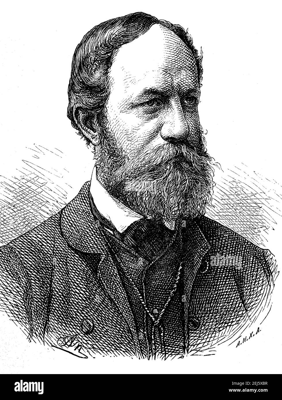 Maurus, Mor Jokai d'Asva, baptisé Jokay Moriche, 18 février 1825 - 5 mai 1904, est un écrivain et journaliste hongrois / Maurus, Mor Jokai von Asva, gegauft als Jokay Moriche, 18. Février 1825 - 5. Mai 1904, war ein ungarischer Schiftsteller und journaliste, Historisch, historique, numérique amélioration de la reproduction d'un original du 19ème siècle / digitale Reproduktion einer Originalvorlage aus dem 19. Jahrhundert, Banque D'Images