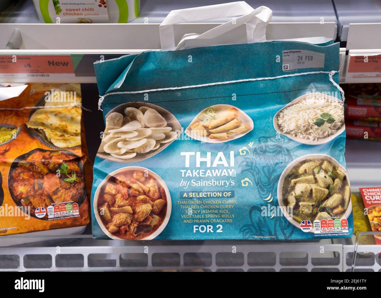 Repas thaïlandais pour 2 en vente à Sainsbury's. Banque D'Images