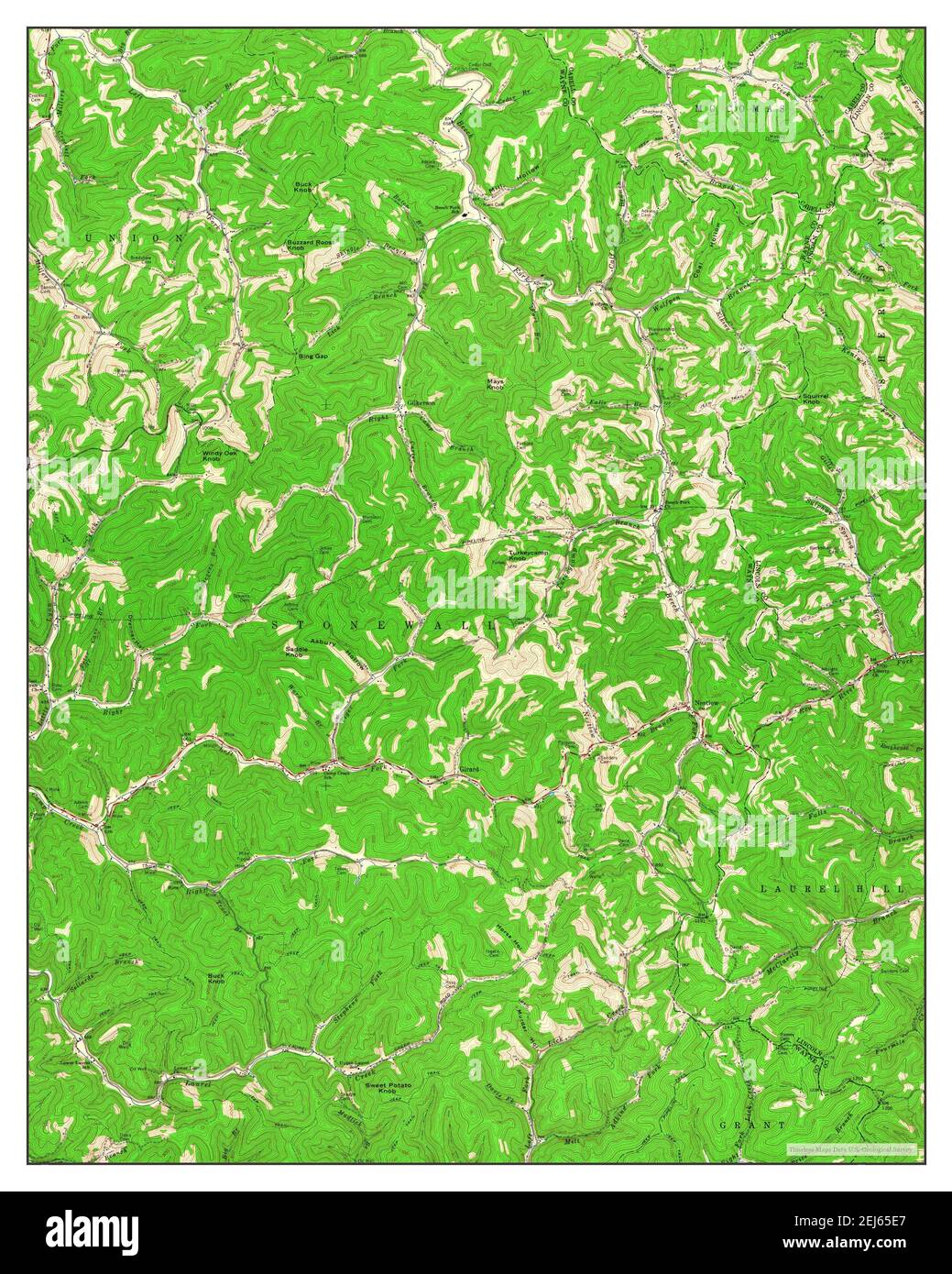 Nestlow, Virginie occidentale, carte 1962, 1:24000, États-Unis d'Amérique par Timeless Maps, données U.S. Geological Survey Banque D'Images