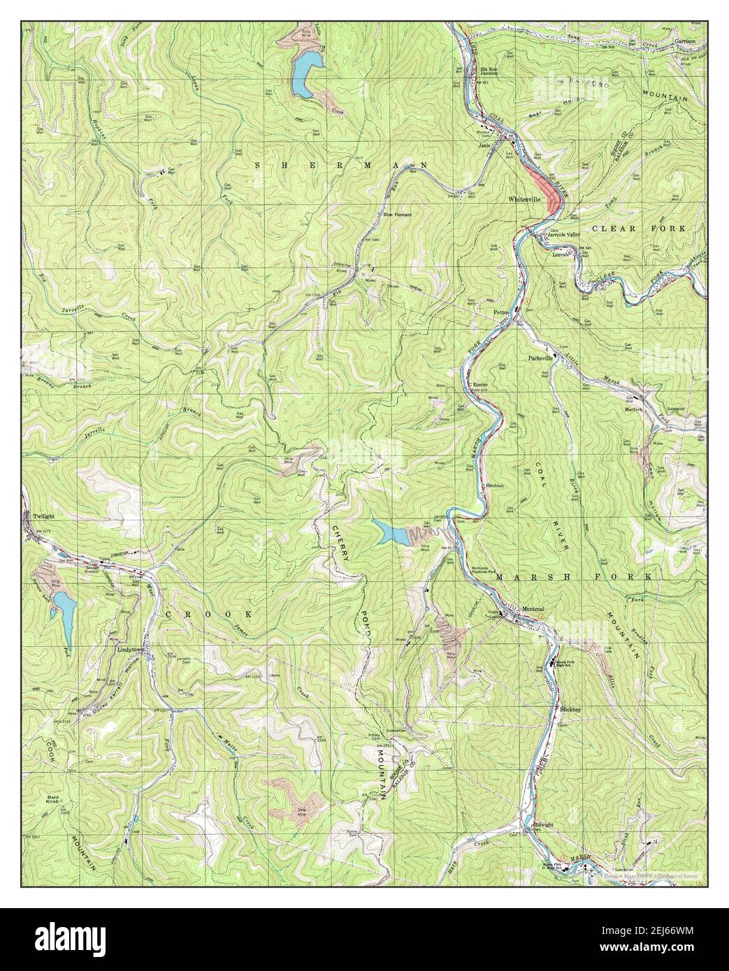 Carte de whitesville en virginie Banque de photographies et d’images à