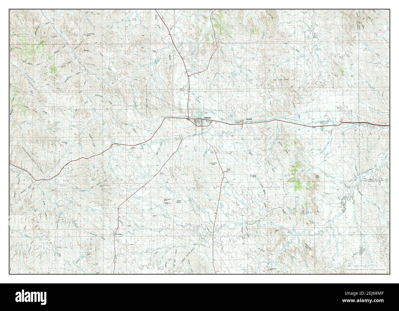 Carte du wyoming de gillette Banque d'images détourées Alamy
