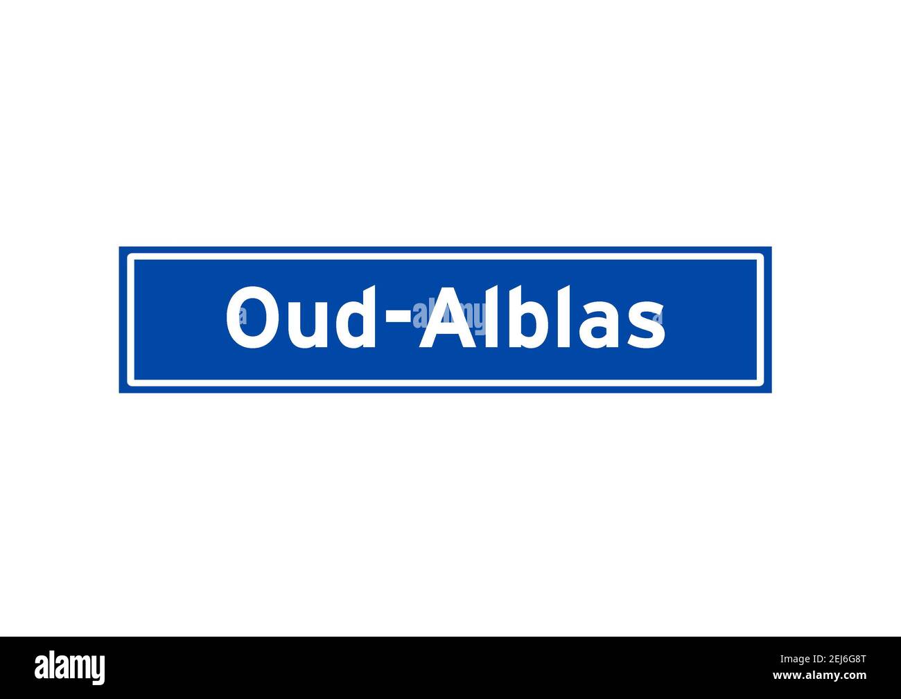 Oud-Alblas isolé Hollandais lieu nom signe. Signe de la ville depuis les pays-Bas. Banque D'Images