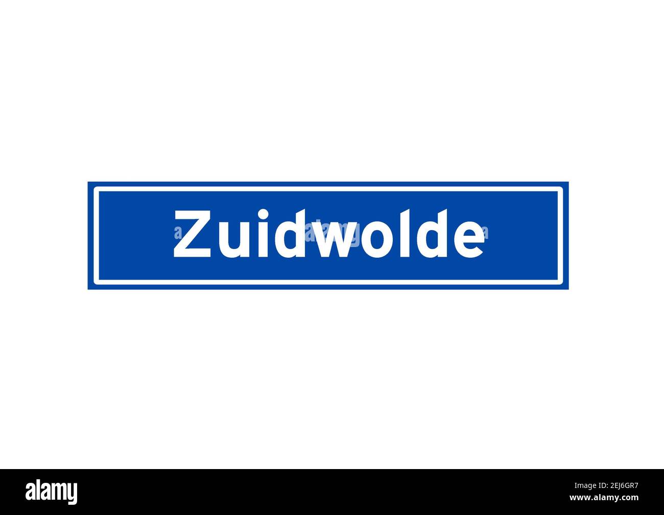 Zuidwolde isolé Hollandais lieu nom signe. Signe de la ville depuis les pays-Bas. Banque D'Images