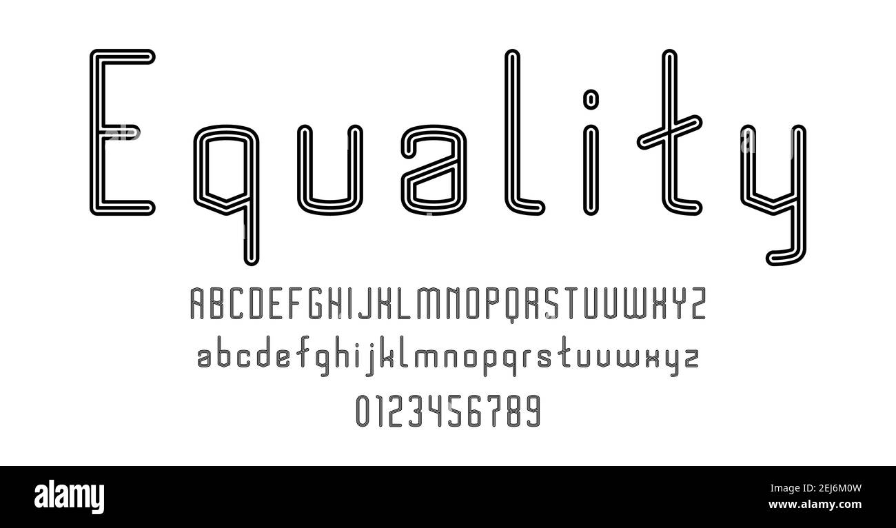 Set d'alphabets font des lettres et des chiffres abstract design moderne avec des lignes vector illustration Illustration de Vecteur