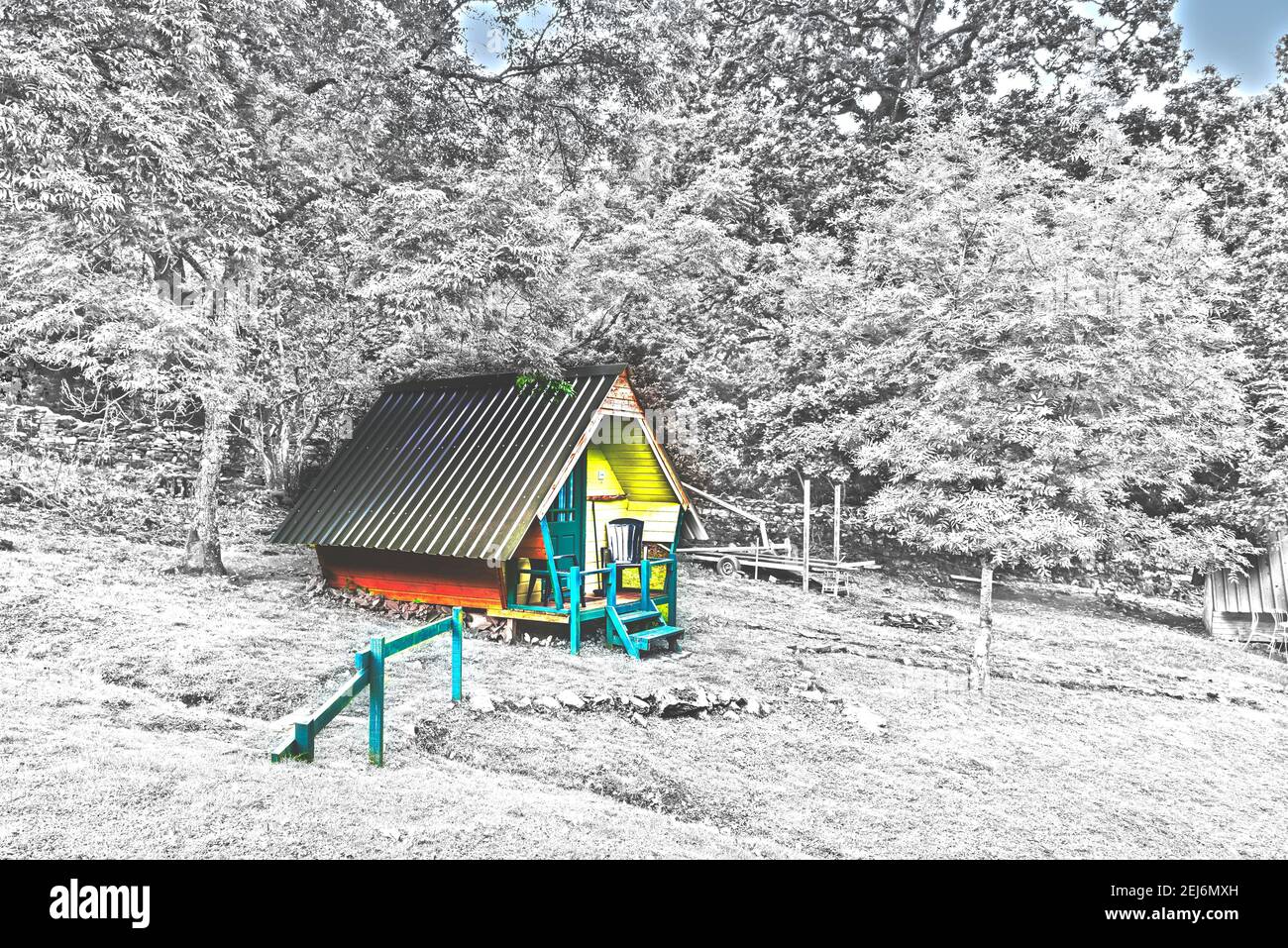 Camping Hut - couleurs Banque D'Images