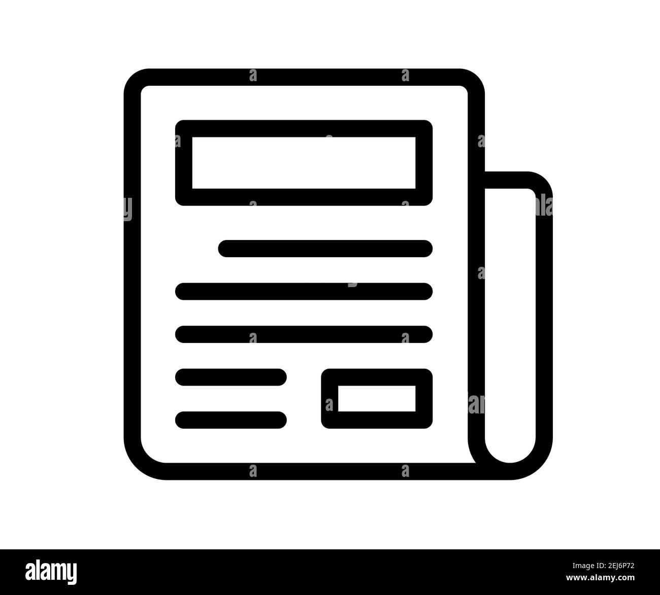 magazine de journaux une seule icône isolée avec un style de ligne de contour illustration de la conception vectorielle Banque D'Images