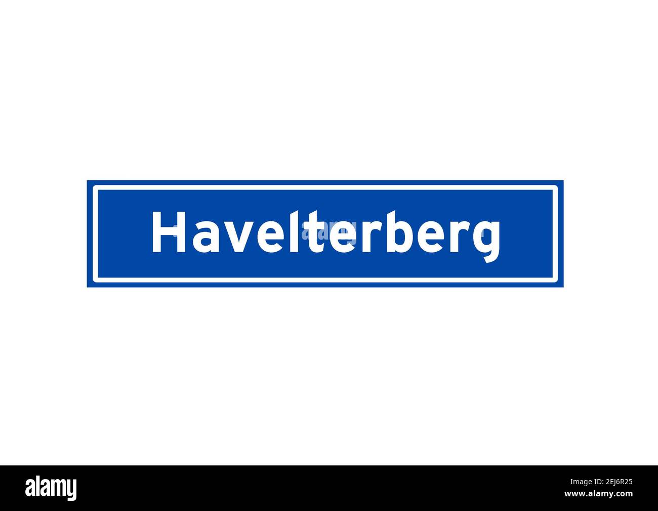 Havelterberg isolé Hollandais lieu nom signe. Signe de la ville depuis les pays-Bas. Banque D'Images