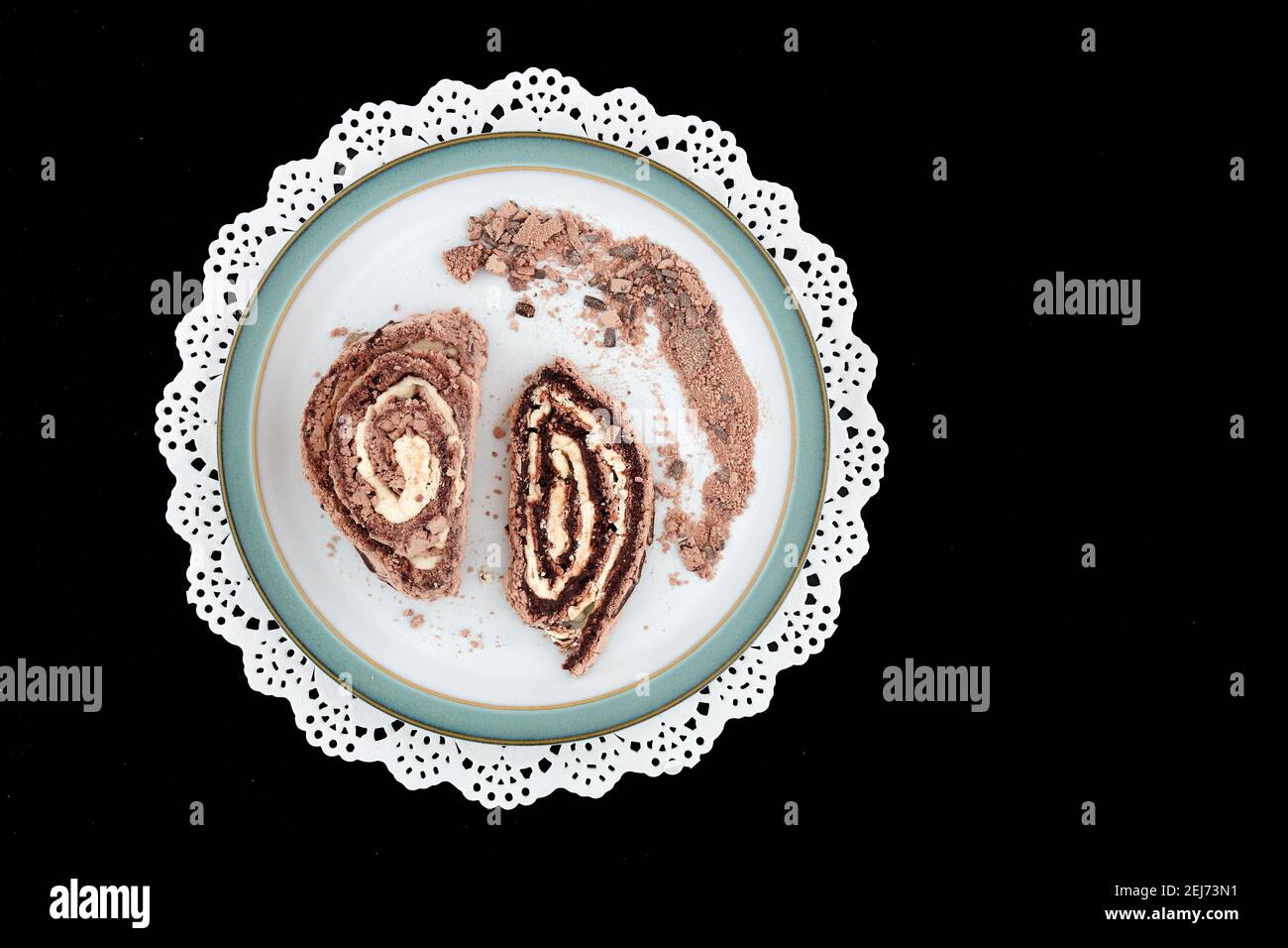 Roulade au chocolat et à la praline Banque D'Images