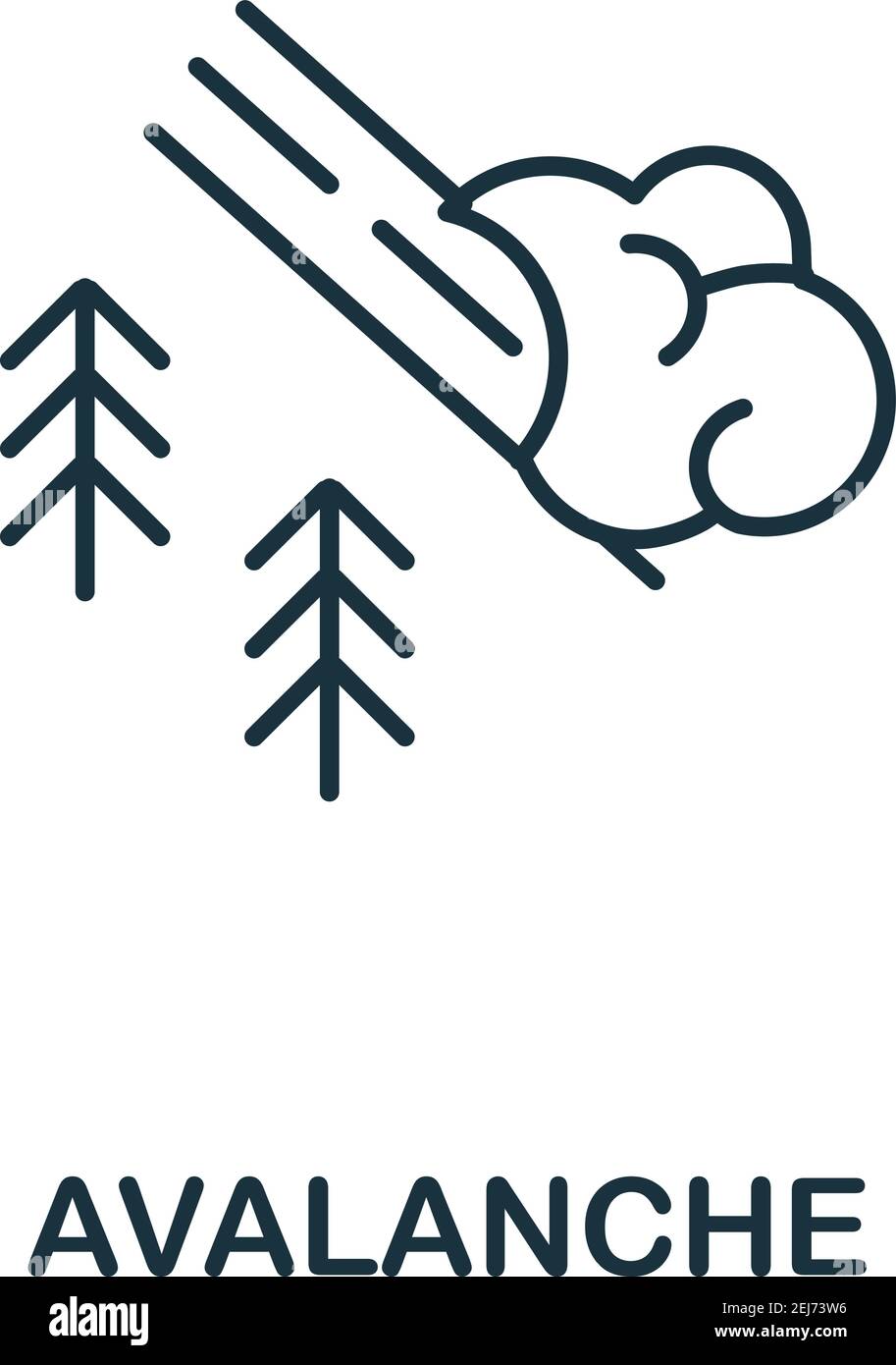 Icône avalanche. Un élément simple de la collecte des catastrophes naturelles. Icône Creative Avalanche pour la conception Web, les modèles, les infographies et plus encore Illustration de Vecteur