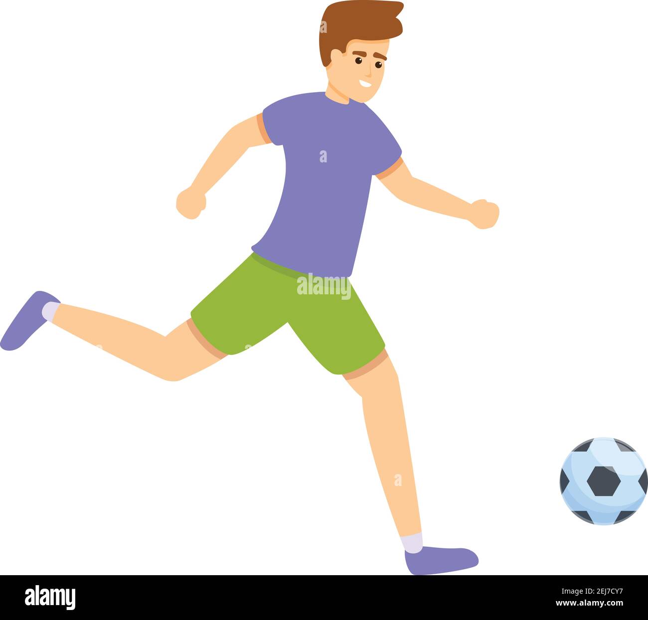 Icône du ballon de football Kid Running. Dessin animé de Kid Running football ball vector icône pour le web design isolé sur fond blanc Illustration de Vecteur