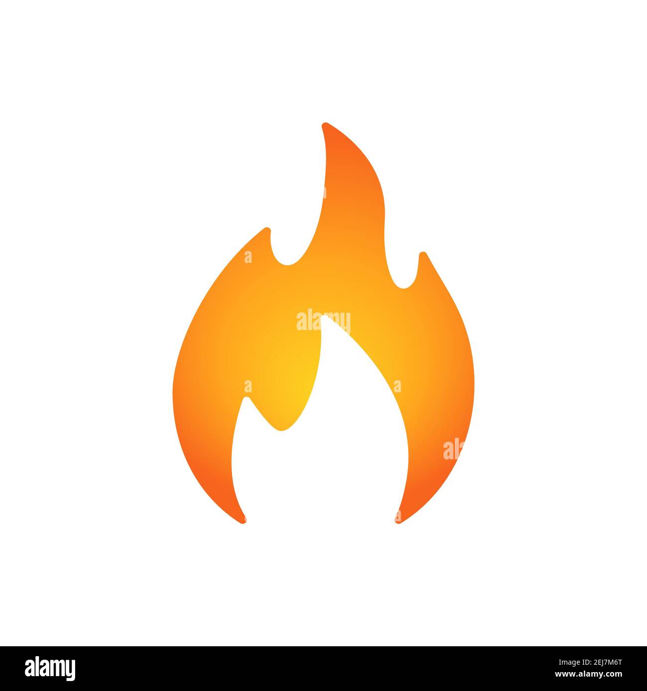 Icône de flamme. Symbole de feu à gradient plat. Vecteur isolé sur fond blanc. Illustration de Vecteur