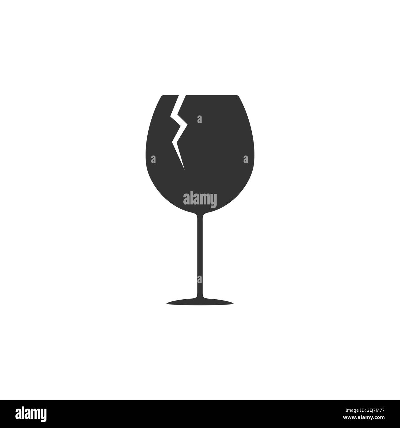 Icône en verre brisé. Symbole représentant une silhouette de vin. Vecteur isolé sur blanc Illustration de Vecteur