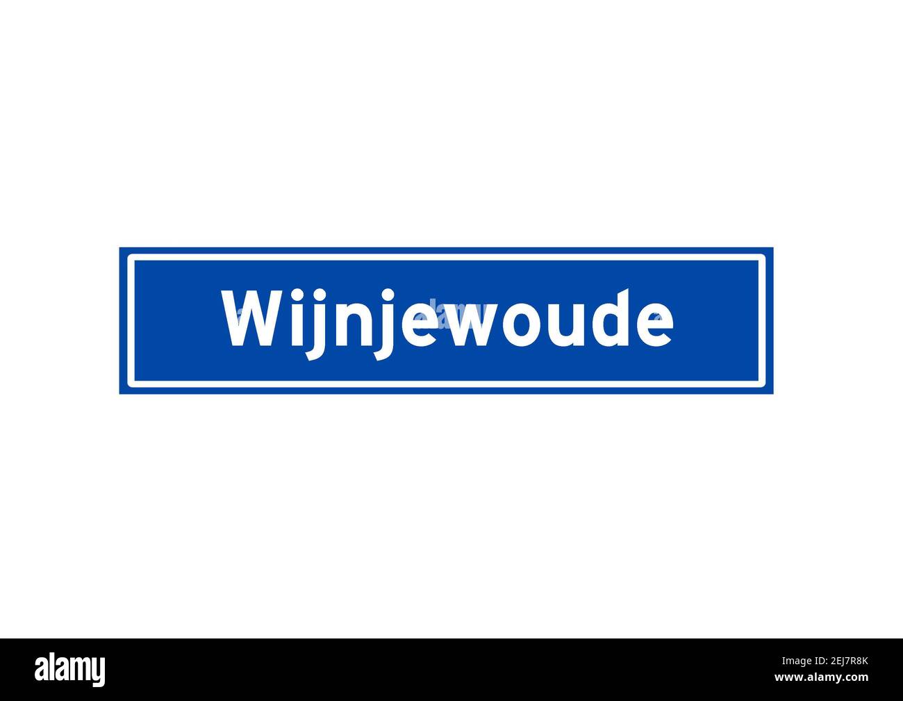 Wijnjewoude isolé Hollandais lieu nom signe. Signe de la ville depuis les pays-Bas. Banque D'Images