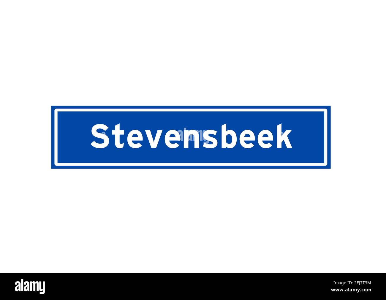 Stevensbeek isolé Hollandais lieu nom signe. Signe de la ville depuis les pays-Bas. Banque D'Images