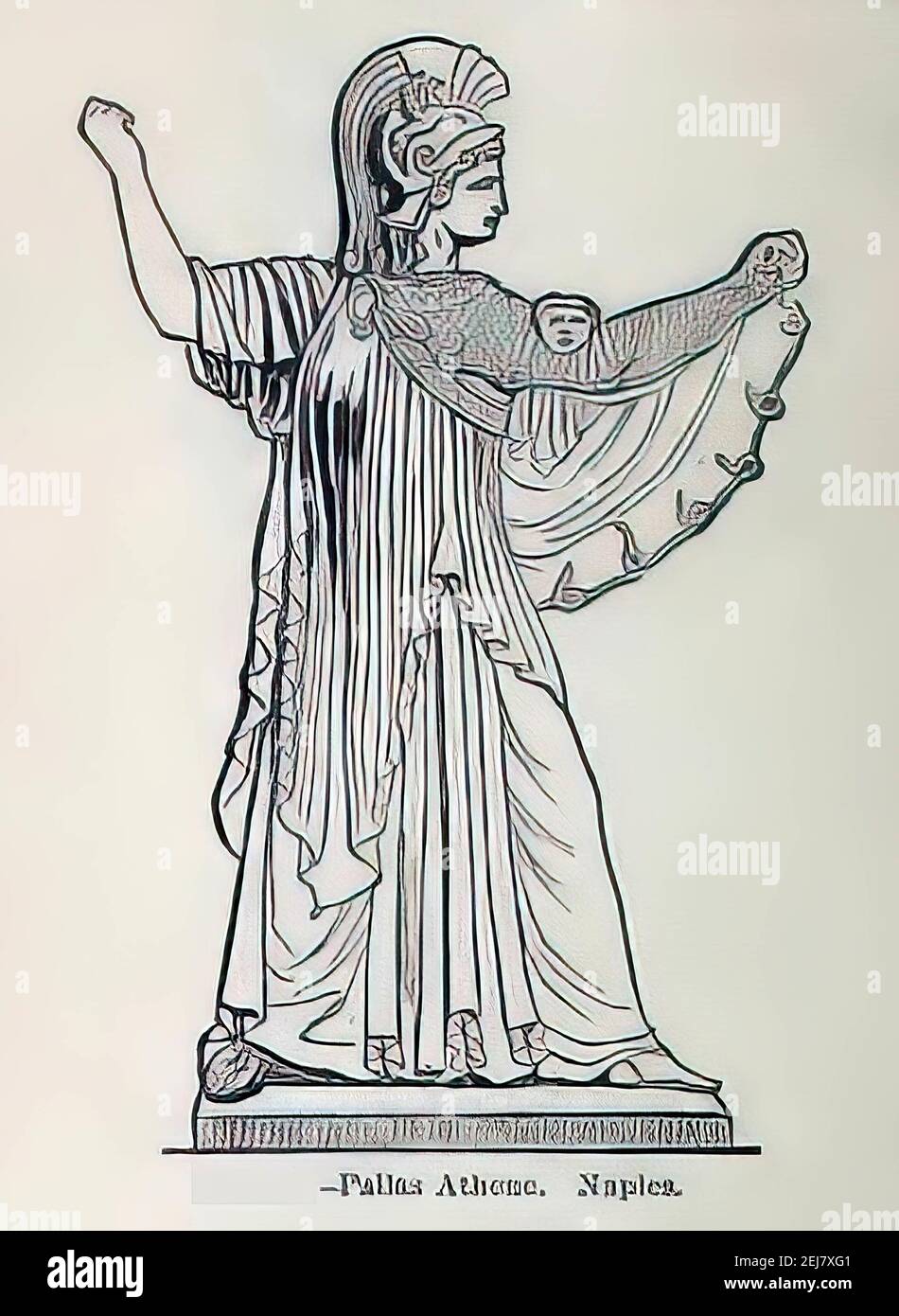 Illustration de Pallas Athene, une ancienne déesse grecque de la sagesse, de l