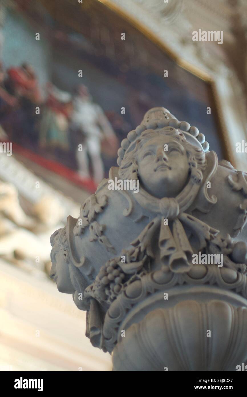 Détail de la statue dans l'escalier d'honneur Banque D'Images