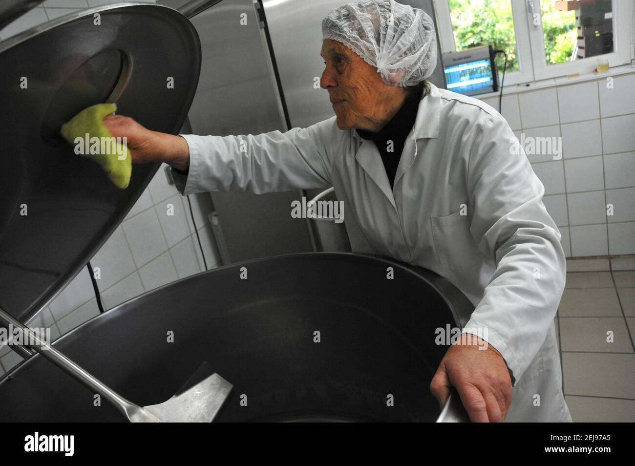 Élevage de chèvres et production de produits biologiques à partir de lait de chèvre Banque D'Images