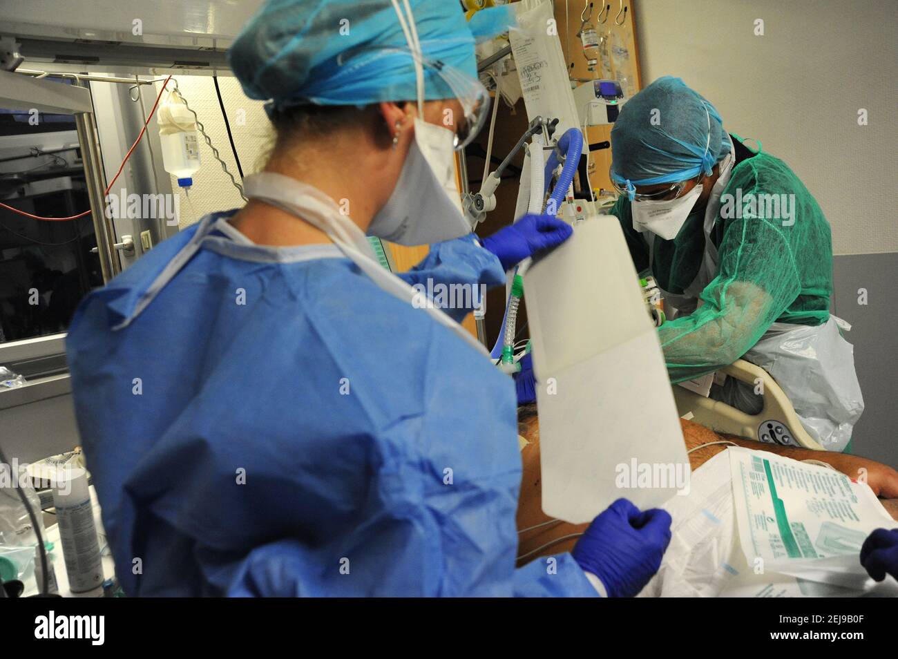 Unité de soins intensifs médicaux Covid-19 Banque D'Images